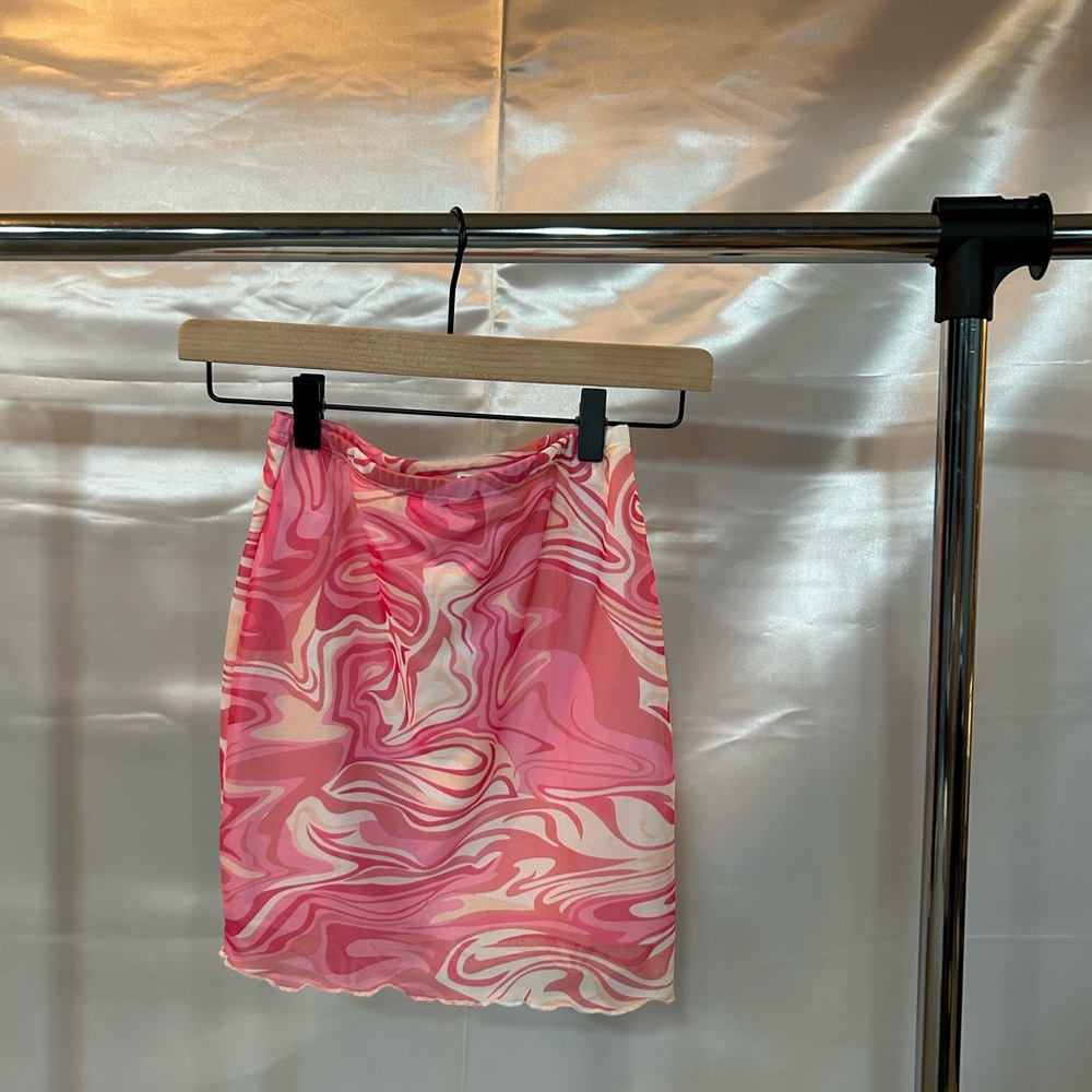 Pink groovy skirt, mini skirt, tight skirt